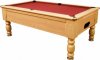 Optima Domestic Pool Table -Light Oak Cabinet with Burgundy Cloth