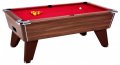 Omega Pro Pool Table - Dark Walnut Cabinet with Cherry Red Wool Cloth 