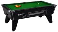 Omega Coin Operated Pool Table - Black Cabinet with Green Cloth 