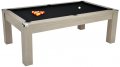 Avant Garde Pool Dining Table - Grey Oak Cabinet Finish with Black Cloth