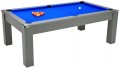 Avant Garde Pool Dining Table - Onyx Grey Cabinet Finish with Blue Cloth