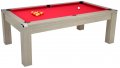 Avant Garde Pool Dining Table - Grey Oak Cabinet Finish with Red Cloth