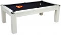 Avant Garde Pool Dining Table - White Cabinet Finish with Black Cloth