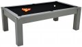 Avant Garde Pool Dining Table - Onyx Grey Cabinet Finish with Black Cloth