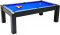 Avant Garde Pool Dining Table - Black Cabinet Finish with Blue Cloth