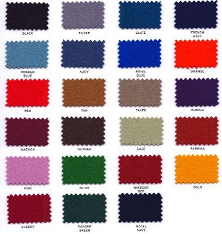 Hainsworth Smart Colour Cloth Chart