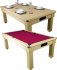 Florence Light Oak Dining Table with Burgundy Cloth