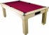 Florence Light Oak Dining Table with Burgundy Cloth