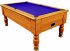 Optima Domestic Pool Table - Walnut Cabinet with Blue Cloth