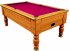 Optima Domestic Pool Table - Walnut Cabinet with Burgundy Cloth