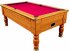 Optima Domestic Pool Table - Walnut Cabinet with Red Cloth