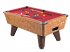 Amberwood Winner Pool Table Finish with Red Cloth 
