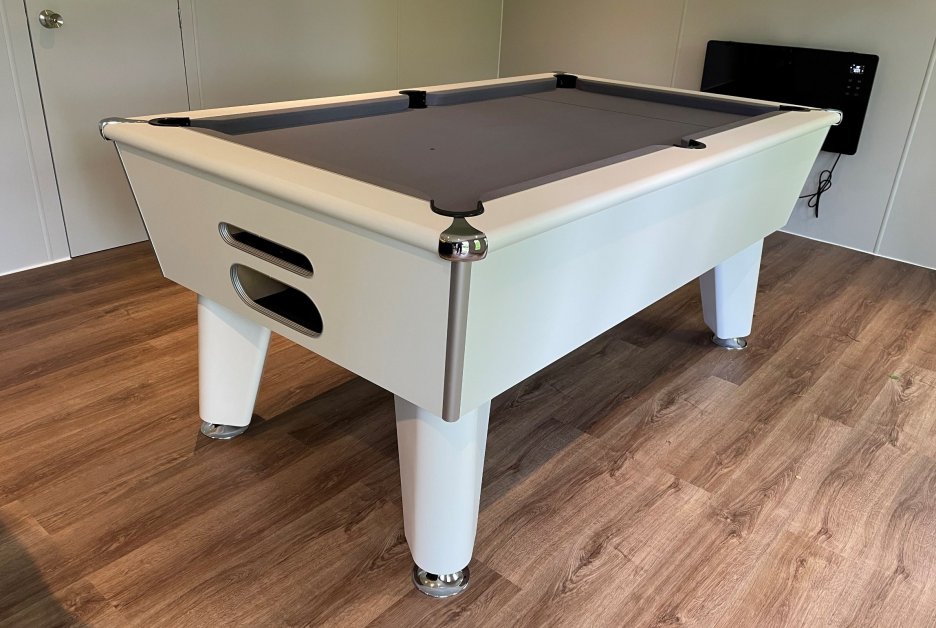 6ft White Optima Classic Table with Silver Smart Cloth