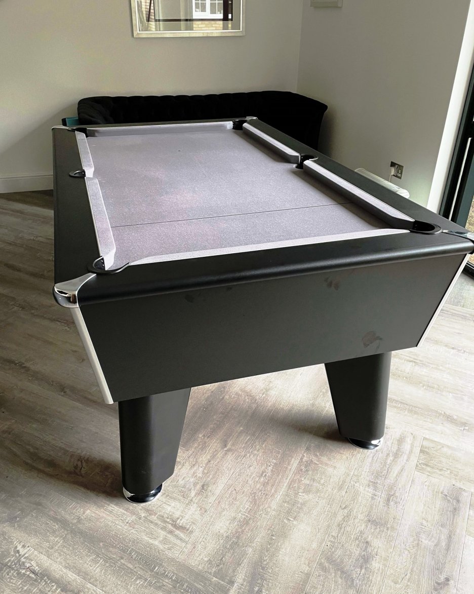 Classic 7ft Pool Table in Black - Fitted with Silver Smart Cloth