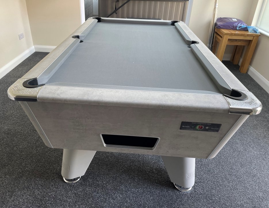 Supreme Winner Stone Grey Pool Table - Fitted with Grey Wool Cloth