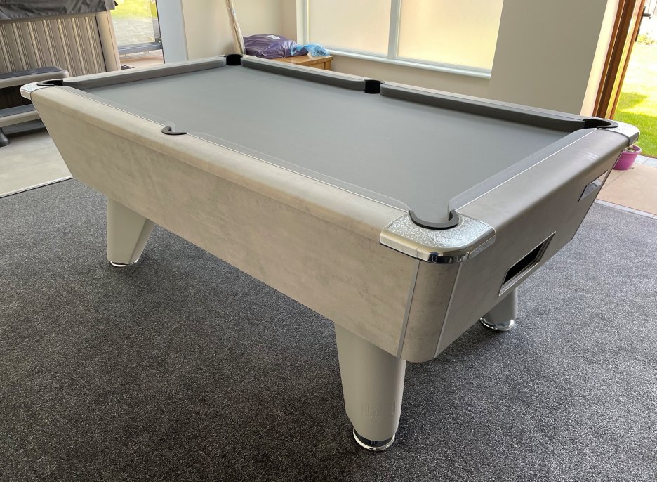 Supreme Winner Stone Grey Pool Table - Fitted with Grey Wool Cloth