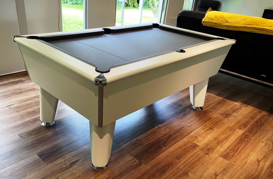 6ft White Optima Classic Table with Silver Smart Cloth