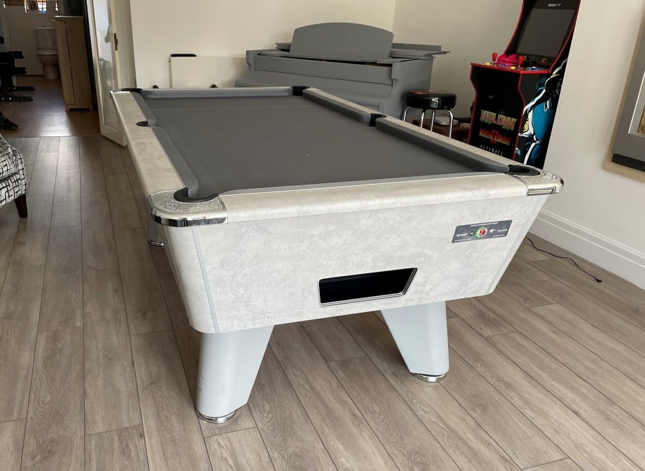 Supreme Winner Stone Grey Pool Table - Fitted with Grey Wool Cloth