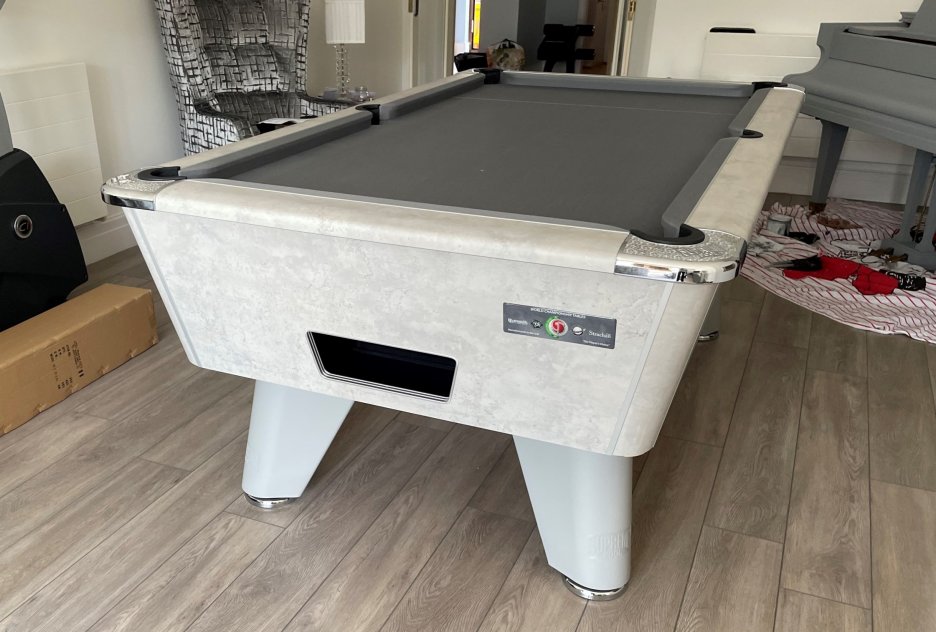 Supreme Winner Stone Grey Pool Table - Fitted with Grey Wool Cloth