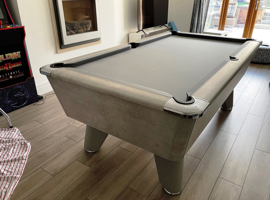 Supreme Winner Stone Grey Pool Table - Fitted with Grey Wool Cloth
