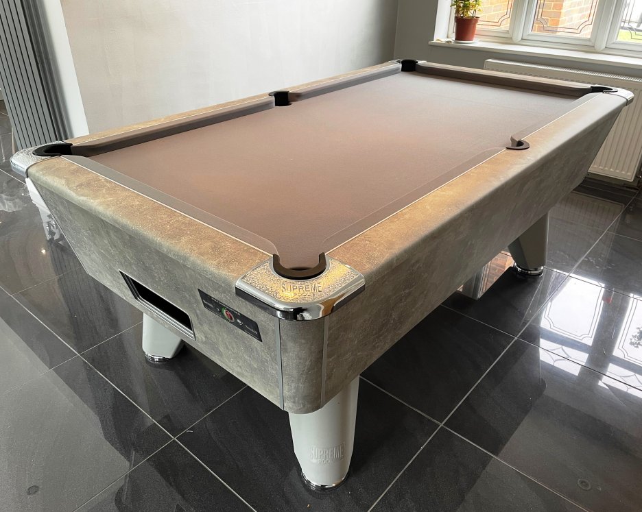 7ft Italian Grey Winner Pool Table with Grey Wool Cloth