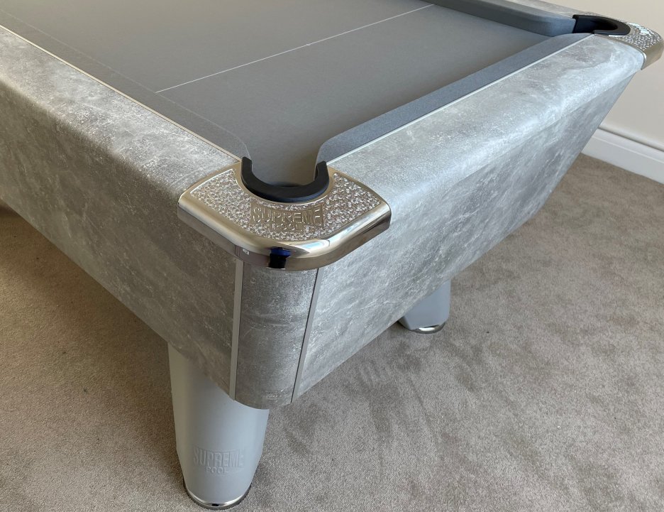 Italian Grey Pool Table - Corner Profile