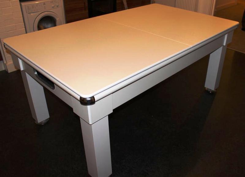 6ft White Optima Pool Dining Table - White Cabinet