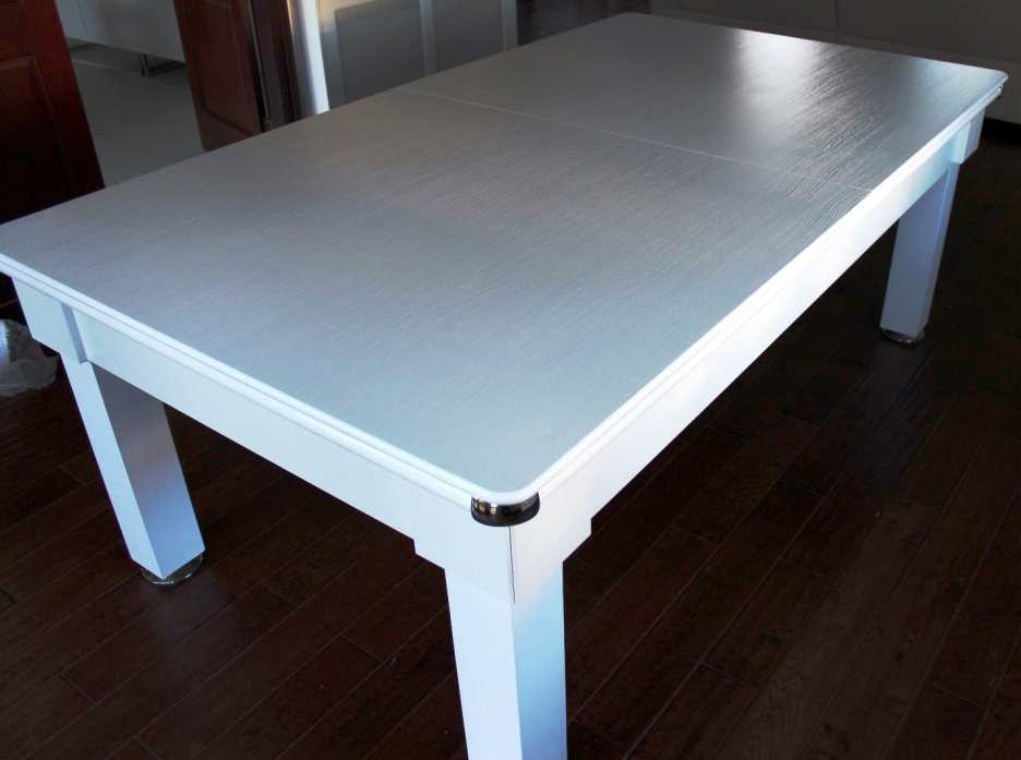 7ft White Tuscany Dining Table with Silver Smart Cloth