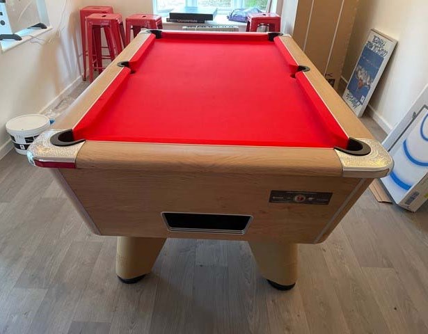 7ft Winner Pool Table in Oak with Red Cloth