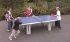 Butterfly Park Polymer Concrete Table Tennis Table - Action Photo