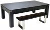Avant Garde Pool Dining Table - Black Cabinet Finish with Wood Tops and Benches