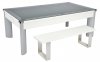 DPT Fusion White Pool Dining Table with Glass Tops & DPT Bench