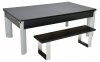 DPT Fusion Black Pool Dining Table with Wooden Tops & DPT Bench