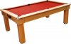 Tuscany Pool Dining Table in Walnut with Red Cloth