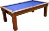 Tuscany Pool Dining Table in Dark walnut with Blue Cloth