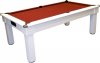 Tuscany Pool Dining Table in White with Red Cloth
