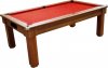 Tuscany Pool Dining Table in Dark walnut with Red Cloth