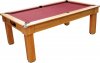 Tuscany Pool Dining Table in Walnut with Burgundy Cloth