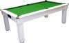 Tuscany Pool Dining Table in White with Green Cloth
