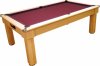 Tuscany Pool Dining Table in Light Oak with Burgundy Cloth