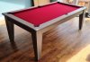 Gatley Classic Pool Dining Table in Driftwood with Cherry Red Smart Cloth