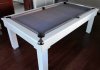 Tuscany Pool Dining Table in White with Silver Cloth