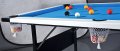 Folding Leg 7ft Pool Table - White with Blue Cloth