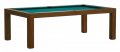 Dynamic Mozart Mahogany Pool Dining Table with Blue Green Cloth