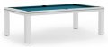 Dynamic Mozart White Pool Dining Table with Electric Blue Cloth