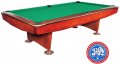 Dynamic II Pool Table - Brown Table with Simonis Yellow Green Cloth