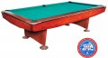 Dynamic II Pool Table - Brown Table with Simonis Blue Green Cloth