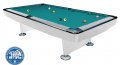 Dynamic II Pool Table - White Gloss Table with Simonis Blue Green Cloth
