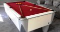 SAM Atlantic Pool Table - White Gloss Cabinet Finish with Red Cloth
