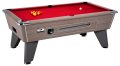 Omega Coin Operated Pool Table - Grey Oak Cabinet with Red Cloth 